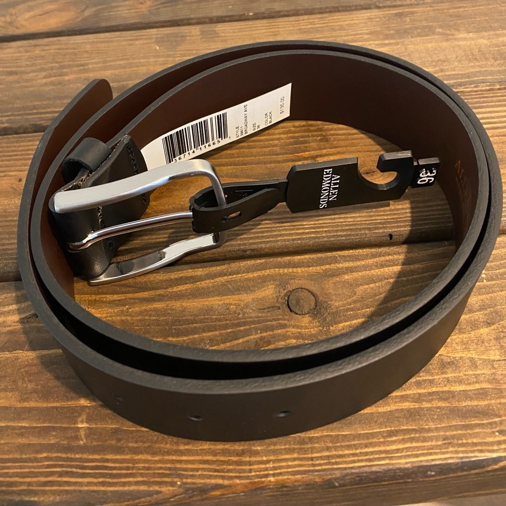Black Leather Size 36 Belt by Allen Edmonds